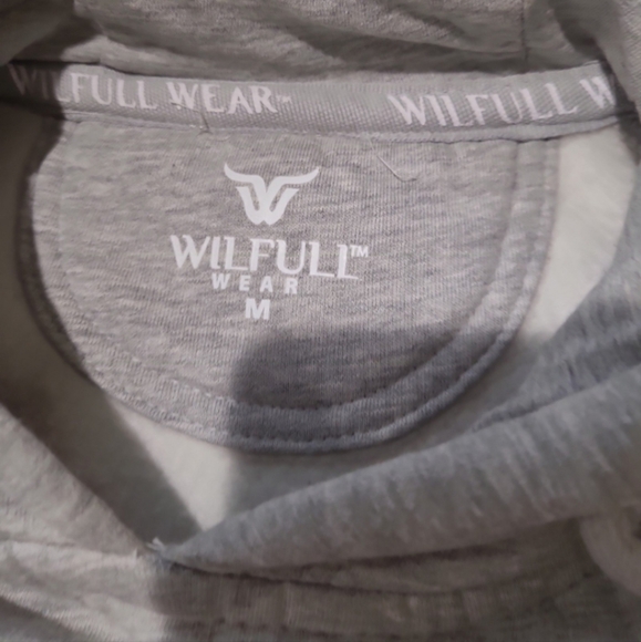 Wilfull Wear Men Oversized SZ Med Grey green hoodie w/mountains and Bigfoot PNW - Picture 4 of 9